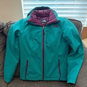The North Face Women's Teal and Purple Ski Jacket